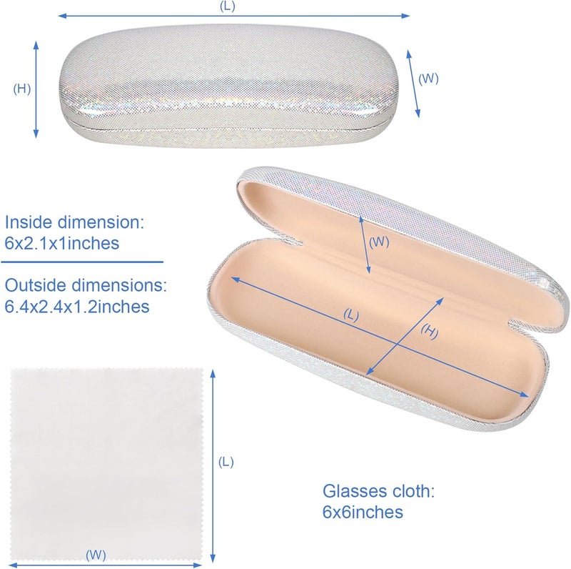 Joyberg Glasses Case, 2 Pack Eyeglass Case with Cleaning Cloth, Glasses Case Hard Shell Fits Most Glasses - Image 2